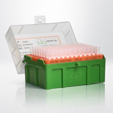 Tip Low-Retention Premium Surface 30-300&#181;l Filtered Racked Sterile 59.4mm length 0.51mm inner diameter with moulded rings NP PCR ready