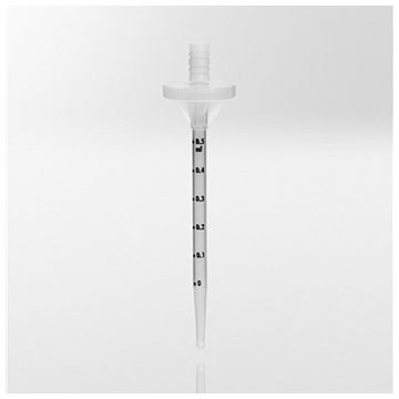 Repeating Pipette Tip, Polypropylene/Polyethylene, 0.5mL, Graduated, PCR Ready pack of 100