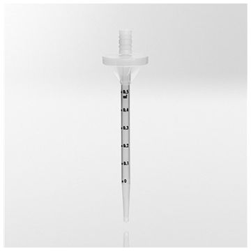 Repeating Pipette Tip, Polypropylene/Polyethylene, Sterile, 0.5mL, Graduated, PCR Ready pack of 100