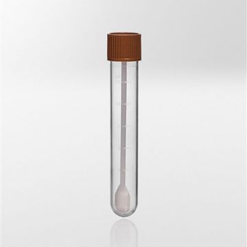 Universal Container with Spoon 12ml Aseptically produced Round Base Polypropylene No Label Brown Polyethylene Cap Height 100mm &#8960;16mm CE Marked