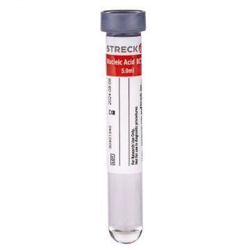 Blood collection tube with patented preservative stabilising nucleated blood cells, RBCs and EVs. Nucleic Acid BCT RUO Streck 6-tube pack (5.0 mL).
