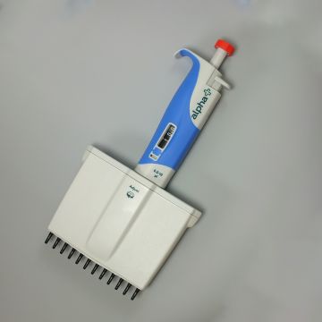 Pipette manual 12-Channel 0.5 to 10&#0181;l Variable Volume alpha+ for liquid handling applications