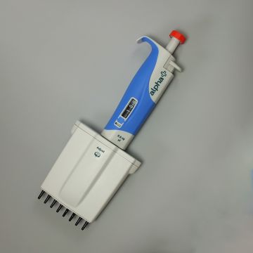 Pipette manual 8-Channel 0.5 to 10&#0181;l Variable Volume alpha+  for liquid handling applications
