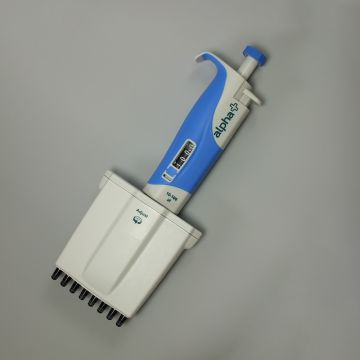Pipette manual 8-Channel 10 to 100&#0181;l Variable Volume alpha+  for liquid handling applications