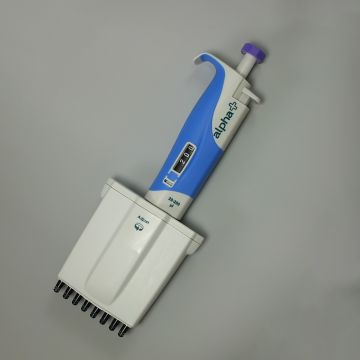 Pipette manual 8-Channel 20 to 200&#0181;l Variable Volume alpha+  for liquid handling applications