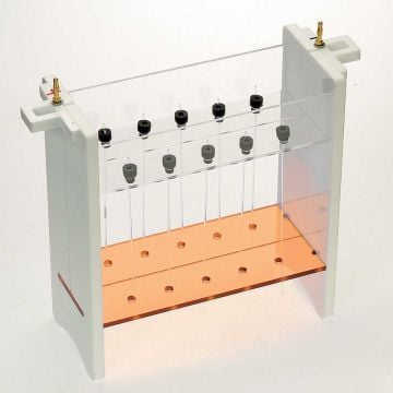Capillary Tube Gel insert including capillary electrophoresis tubes and blanking ports for optional use in the Clarit-E Maxi Z vertical gel tank