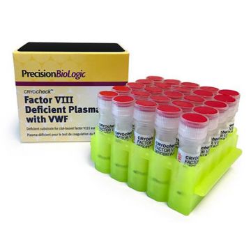 CRYOcheck&#8482; Factor VIII Deficient Plasma with VWF for use as a deficient substrate in clot-based factor VIII (FVIII) activity assays 25x1.0mL