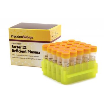Frozen Plasma immunodepleted for Factor 9, CRYOcheck&#8482; Factor IX Deficient Plasma assay certificated by independent laboratories 25 x 1 ml