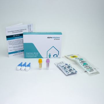 Alpha Solutions At Home UKCA Marked Capillary Blood Collection and Transport Lancet Kit 1x SST 1x K2EDTA BD Microtainer&#174;