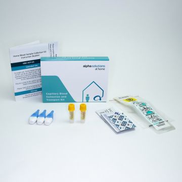 Alpha Solutions At Home UKCA Marked Capillary Blood Collection and Transport Lancet Kit 1x K2EDTA BD Microtainer&#174;