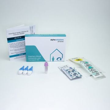 Alpha Solutions At Home UKCA Marked Capillary Blood Collection and Transport Lancet Kit 2x SST Microtainer&#174;