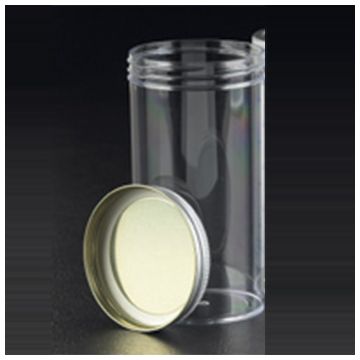 Sample Container 150ml Aseptically produced Polystyrene No Label Metal Flow Seal Cap