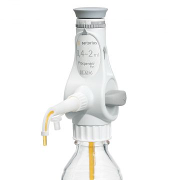 Dispenser Bottle Top 0.4-2ml Sartorius Prospenser Plus with A45 Thread and Adapters for A32 S40 A38 included with Aspiration Tube and Test Certificate