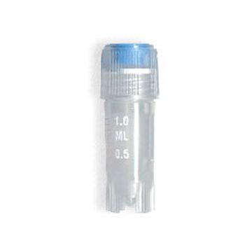 Vial Cryogenic Ultimate security 1.0ml Graduated Sterile Diameter 12.5mm Height 49mm Free-Standing Externally Threaded with Flange and Washer