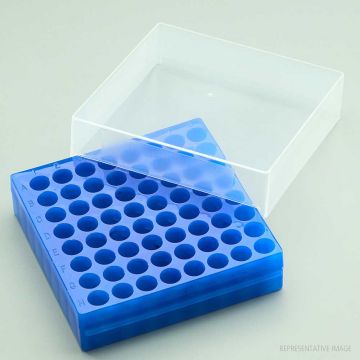 Rack 64-Position Reversible Combirack with Lid 8 x 8 Array Natural Autoclavable Fits 0.5ml 1.5ml and 2.0ml Microcentrifuge Tubes