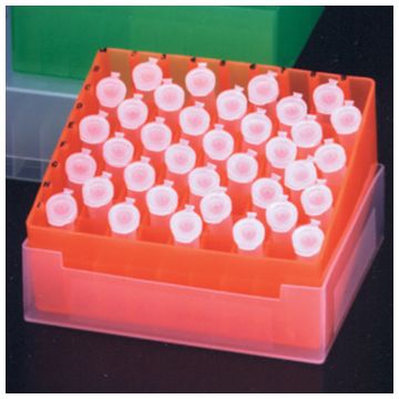 Rack 81-Position Freezer Rack with Lid 9 x 9 Array Orange Temperature -90C to 120C Fits 1.5ml 2.0ml Microtubes or 1.2ml Cryovials