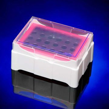 Rack IsoFreeze&#174; colour change cooler rack pink/purple for up to 24 microcentrifuge tubes 0.5, 1.5 or 2.0ml volume for sample preparation