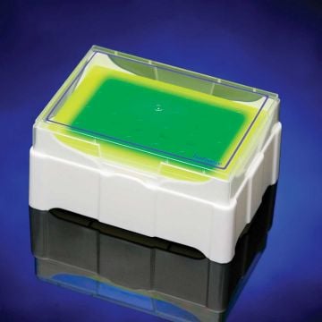 Rack IsoFreeze&#174; colour change cooler rack green/yellow for up to 24 microcentrifuge tubes 0.5, 1.5 or 2.0ml volume for sample preparation