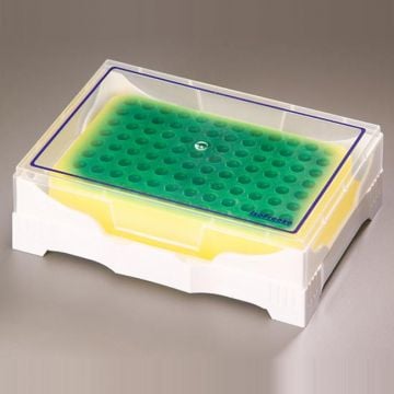 Rack IsoFreeze&#174; PCR colour change cooler rack green/yellow for 96x 0.2ml PCR tubes, PCR strip tubes or 96 well PCR plates for sample preparation