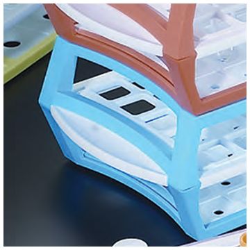 Rack 60 Position Blue MultiRack for Tubes up to 16mm Diameter Durable Acetal Lightweight and Stackable 3 Tiers for Tube Stability 293 x 115 x 65mm