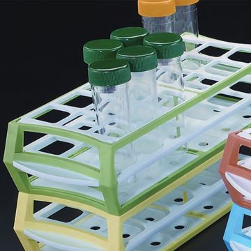 Rack 18 Position Green MultiRack for Tubes up to 30mm Diameter Durable Acetal Lightweight and Stackable 3 Tiers for Tube Stability 293 x 115 x 65mm