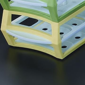 Rack 18 Position Yellow MultiRack for Tubes up to 30mm Diameter Durable Acetal Lightweight and Stackable 3 Tiers for Tube Stability 293 x 115 x 65mm