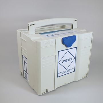 Transport Container, MedDXTAINER 4, EPP Insulated, UN3373, Lockable, Stackable for sample transport of category B medical samples