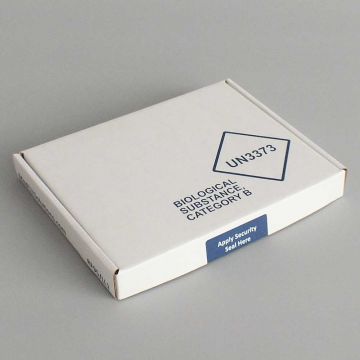 Sample transport box for mailing of category B biological samples to UN3373 P650 packaging instruction Rigid Outer LL1 192 x 147 x 24