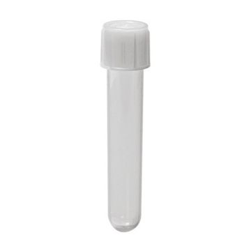 Test Tube, Polystyrene, Centrifuge 1400g 17mm x 95mm, with cap, Sterile, non-graduated pack of 500